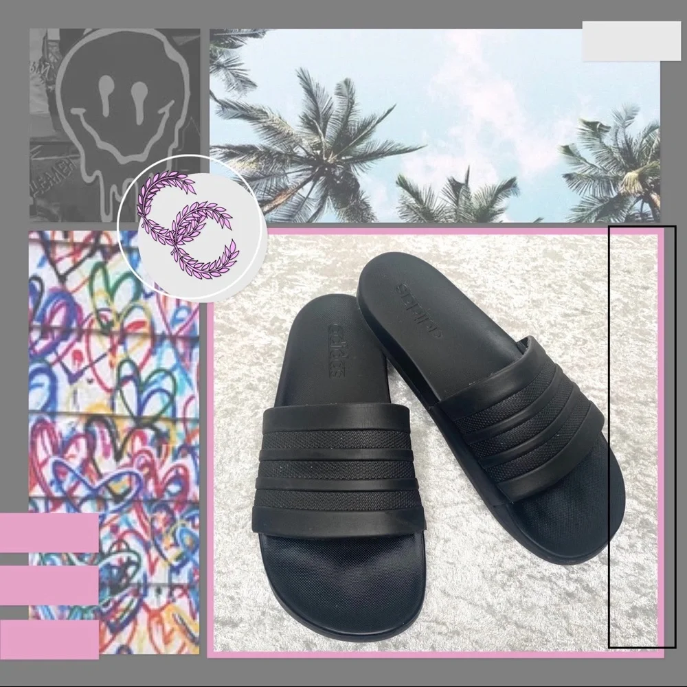 SOLD - Adidas Adilette Cloudfoam Slides Mens 7 - Picture 1 of 9